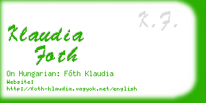 klaudia foth business card